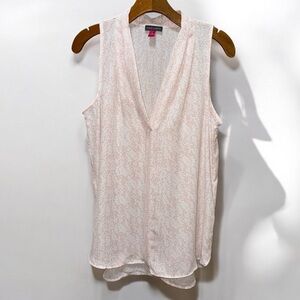 VINCE CAMUTO High Low Pink sheer top size S